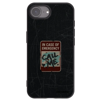Picasee crna silikonska maskica za Apple iPhone 16e - EMERGENCY