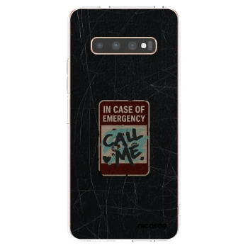 Picasee silikonska prozirna maskica za Samsung Galaxy S10 Plus G975 - EMERGENCY