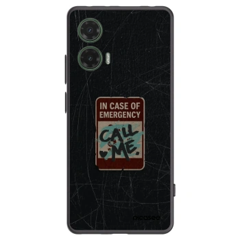 Picasee crna silikonska maskica za Motorola Moto G35 5G - EMERGENCY