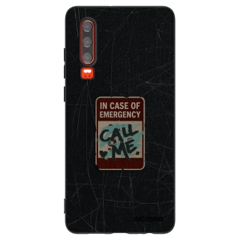 Picasee crna silikonska maskica za Huawei P30 - EMERGENCY