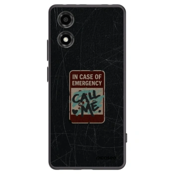 Picasee crna silikonska maskica za Motorola Moto E14 - EMERGENCY