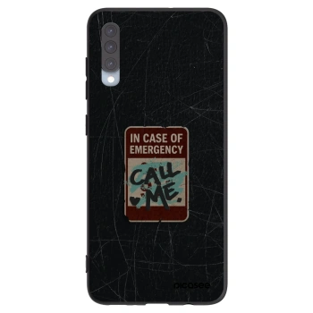 Picasee crna silikonska maskica za Samsung Galaxy A70 A705F - EMERGENCY