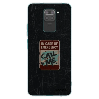 Picasee crna silikonska maskica za Xiaomi Redmi Note 9 - EMERGENCY