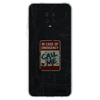 Picasee silikonska prozirna maskica za Xiaomi Redmi Note 9S - EMERGENCY