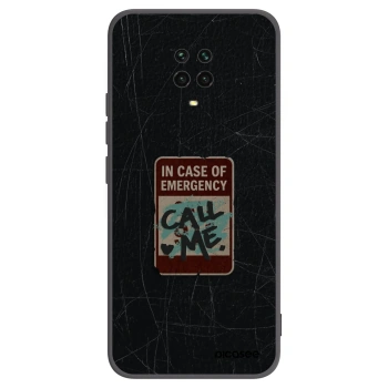 Picasee crna silikonska maskica za Xiaomi Redmi Note 9S - EMERGENCY