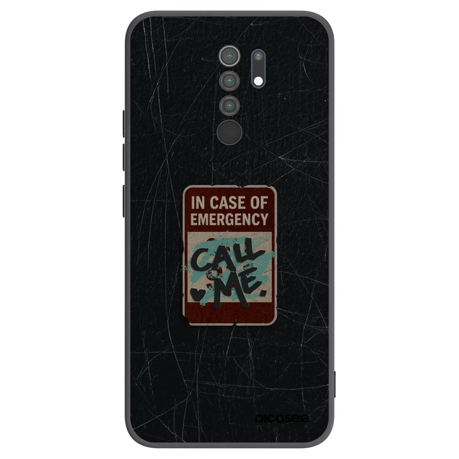 Picasee crna silikonska maskica za Xiaomi Redmi 9 - EMERGENCY