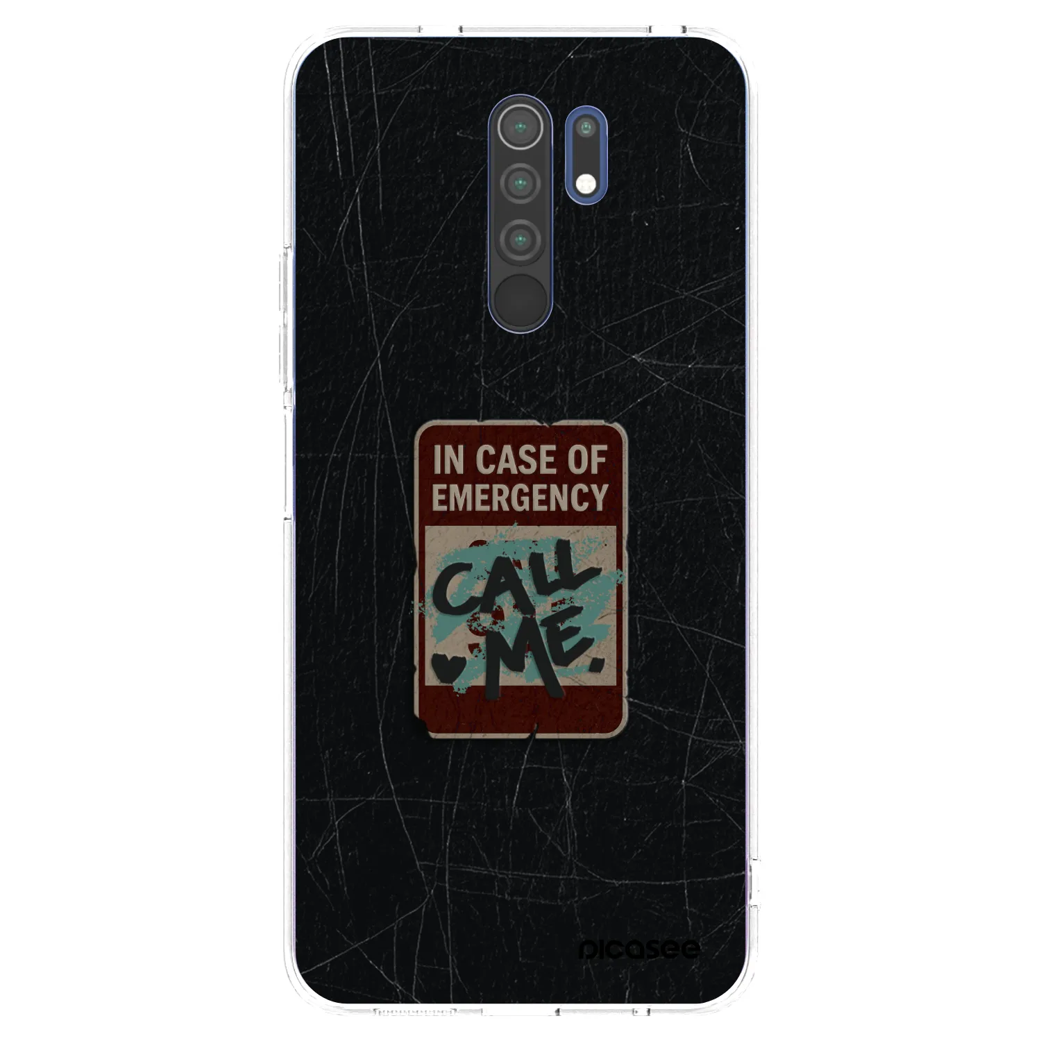 Picasee silikonska prozirna maskica za Xiaomi Redmi 9 - EMERGENCY
