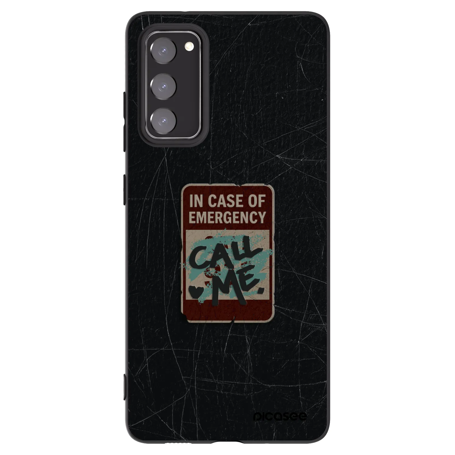 Picasee crna silikonska maskica za Samsung Galaxy S20 FE - EMERGENCY