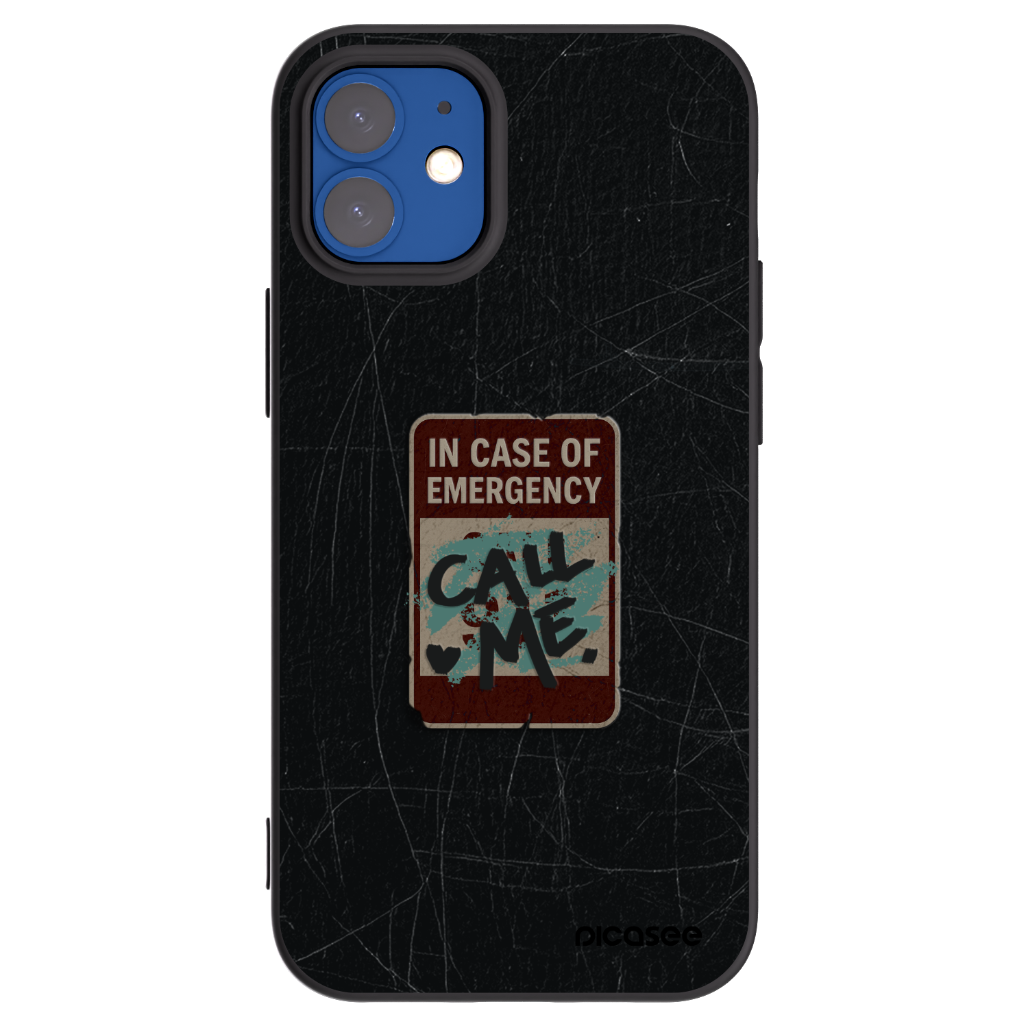 Picasee crna silikonska maskica za Apple iPhone 12 mini - EMERGENCY