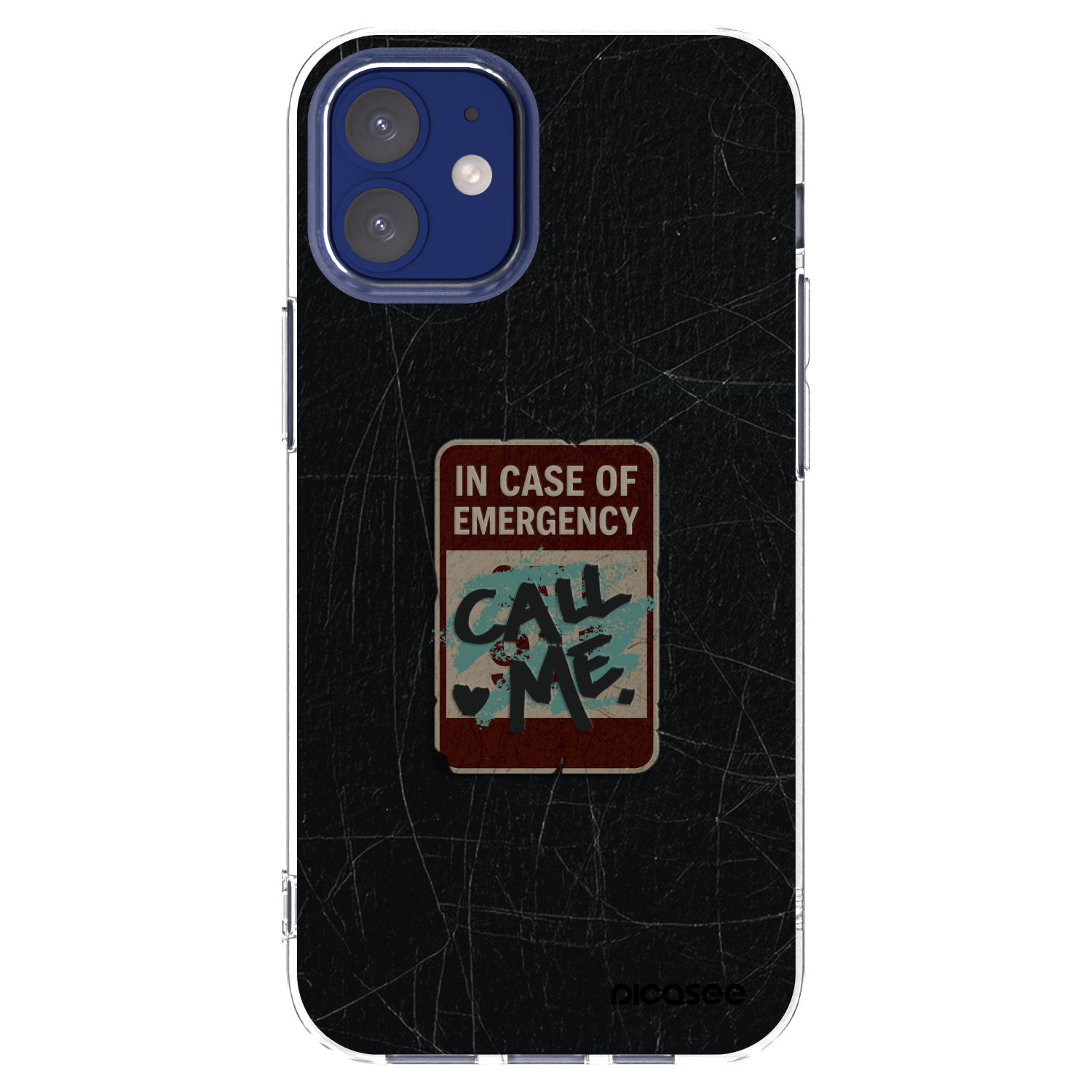 Picasee silikonska prozirna maskica za Apple iPhone 12 mini - EMERGENCY