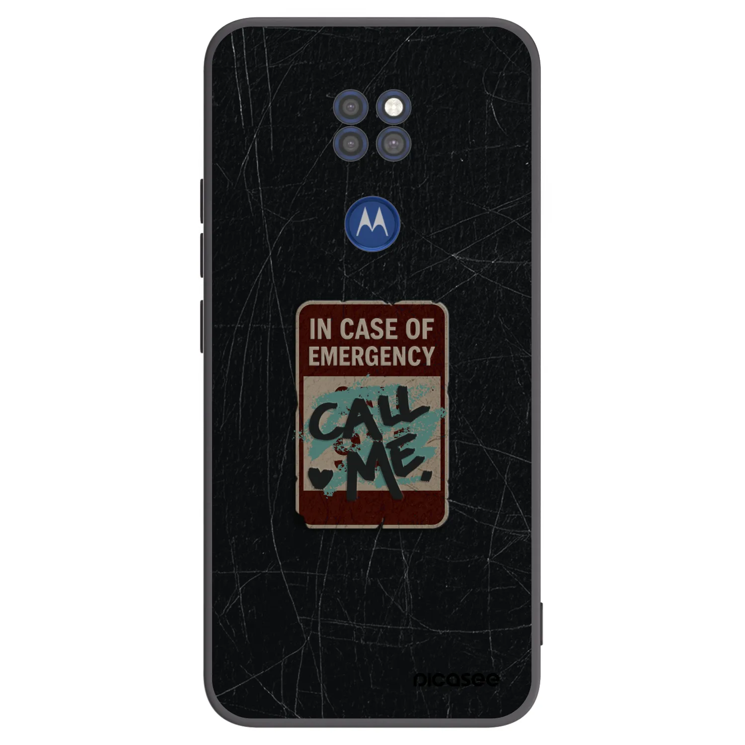 Picasee crna silikonska maskica za Motorola Moto G9 Play - EMERGENCY