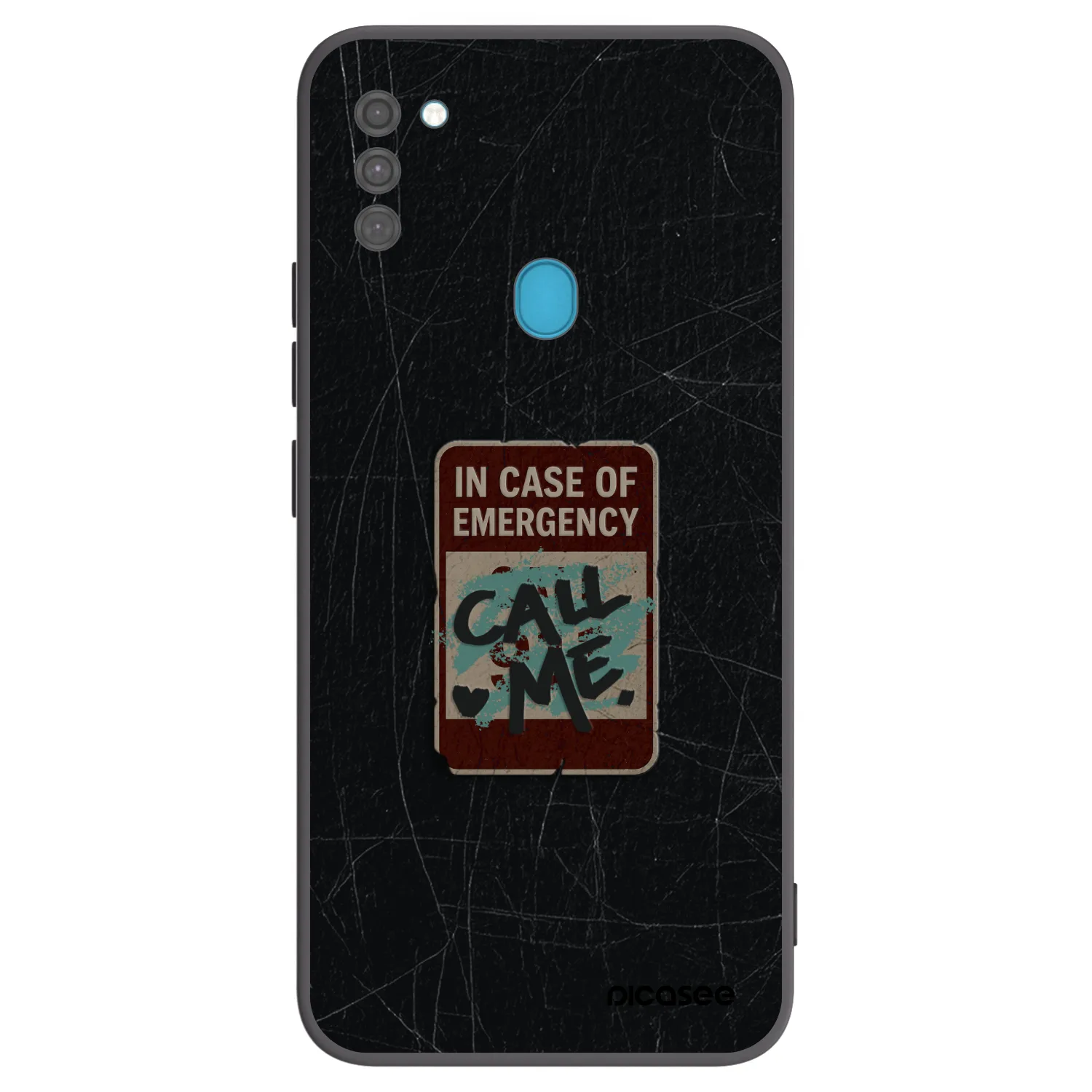 Picasee crna silikonska maskica za Samsung Galaxy M11 - EMERGENCY