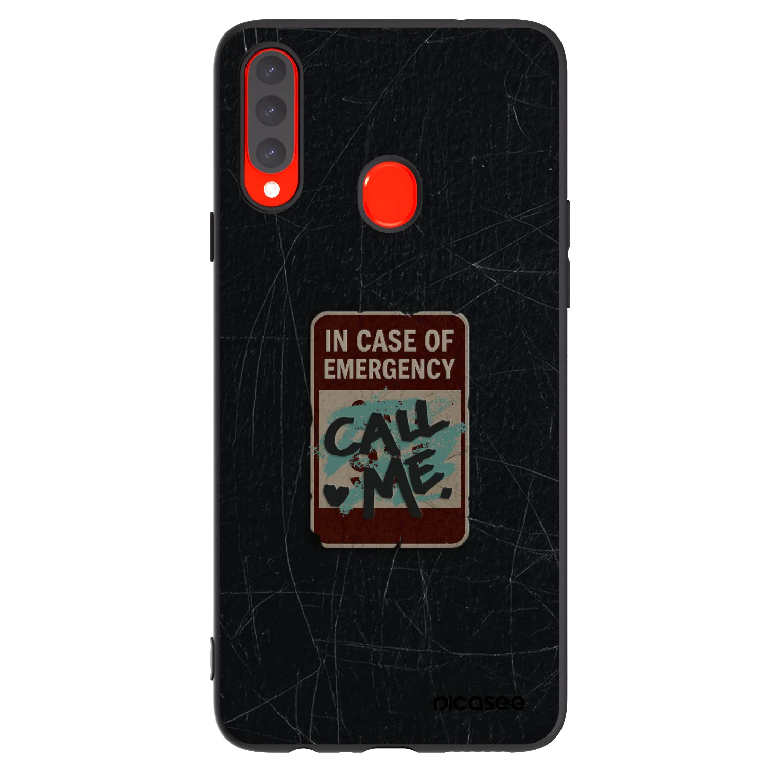 Picasee crna silikonska maskica za Samsung Galaxy A20s - EMERGENCY