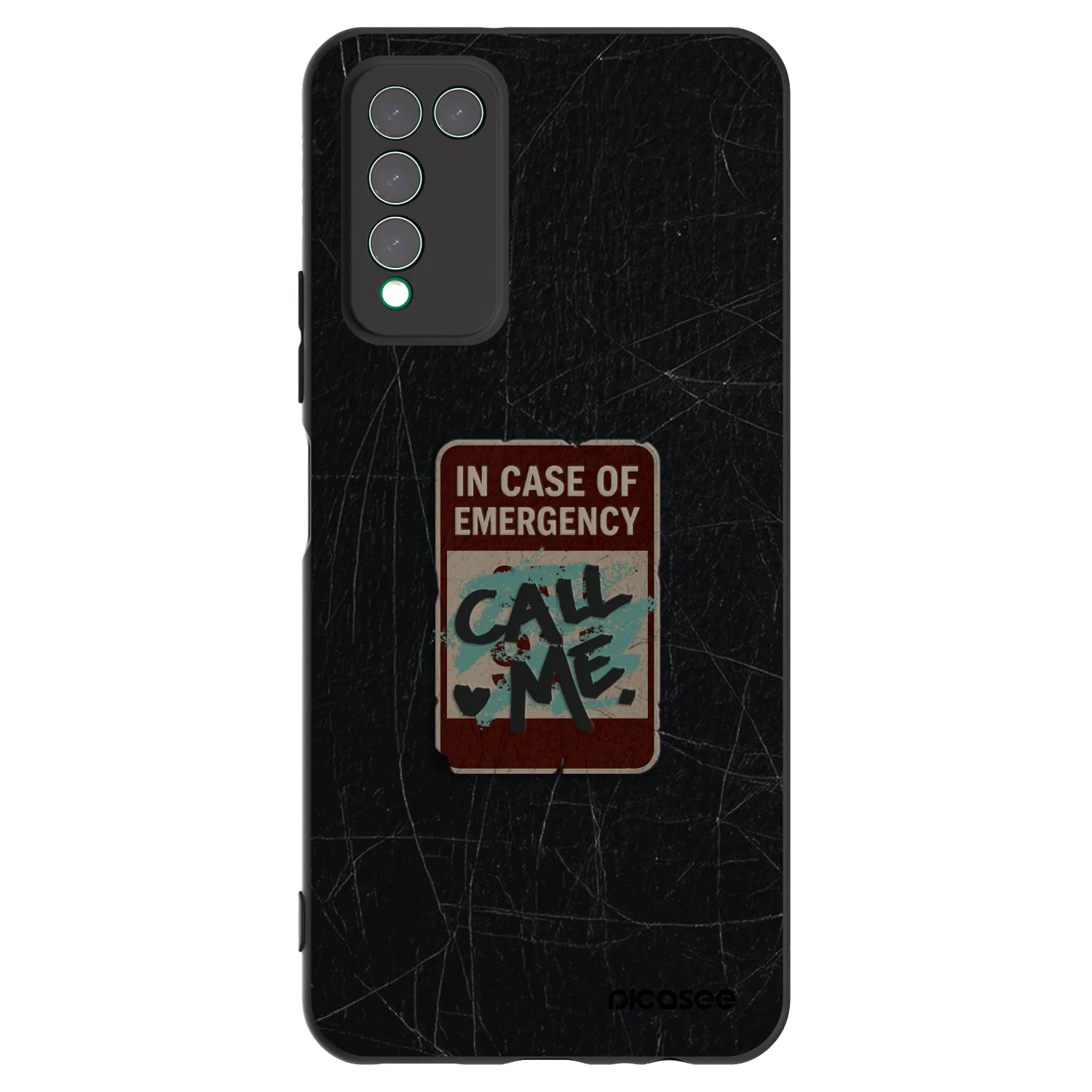 Picasee crna silikonska maskica za Honor 10X Lite - EMERGENCY