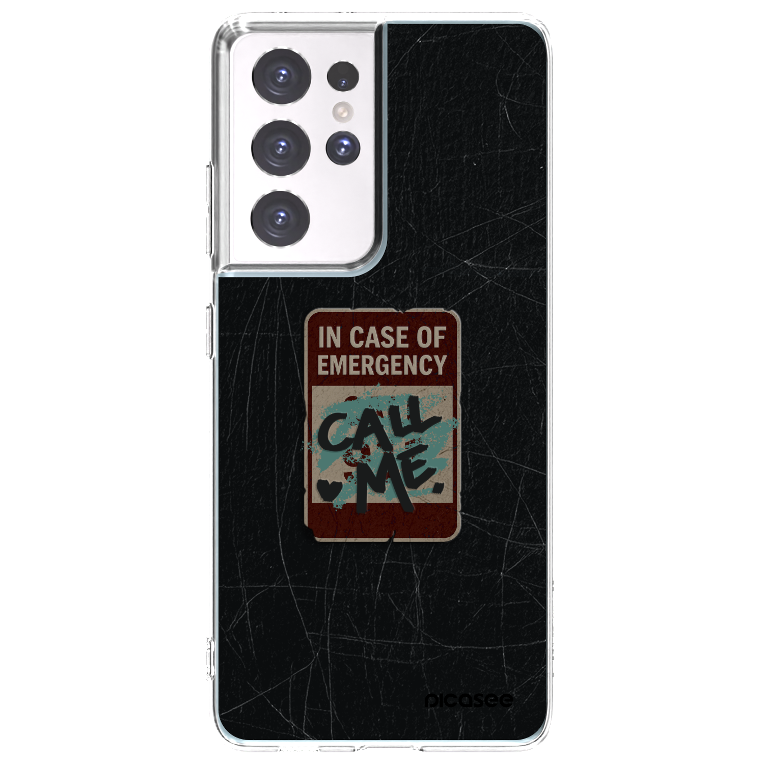 Picasee silikonska prozirna maskica za Samsung Galaxy S21 Ultra 5G G998B - EMERGENCY