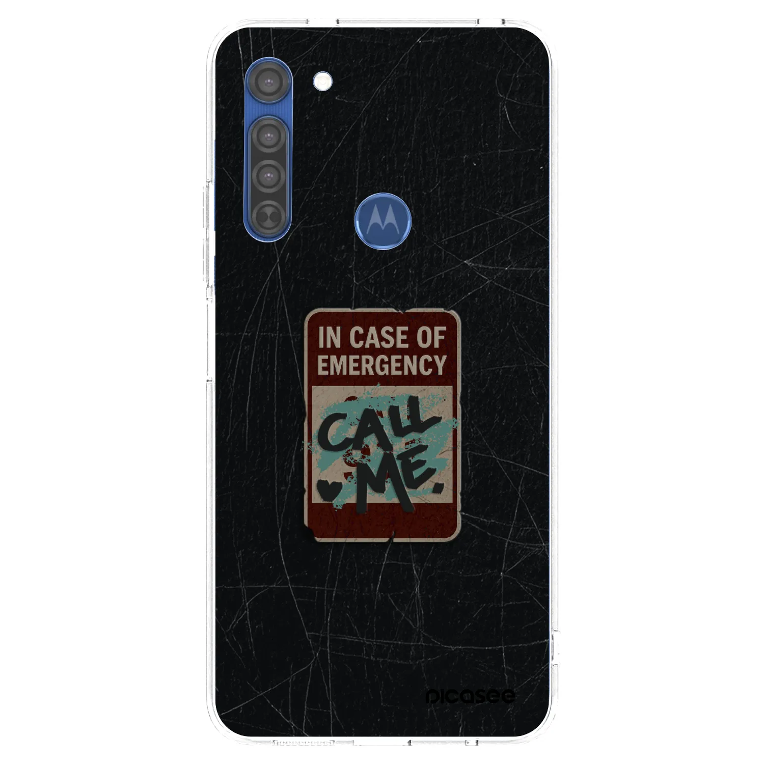 Picasee silikonska prozirna maskica za Motorola Moto G8 - EMERGENCY