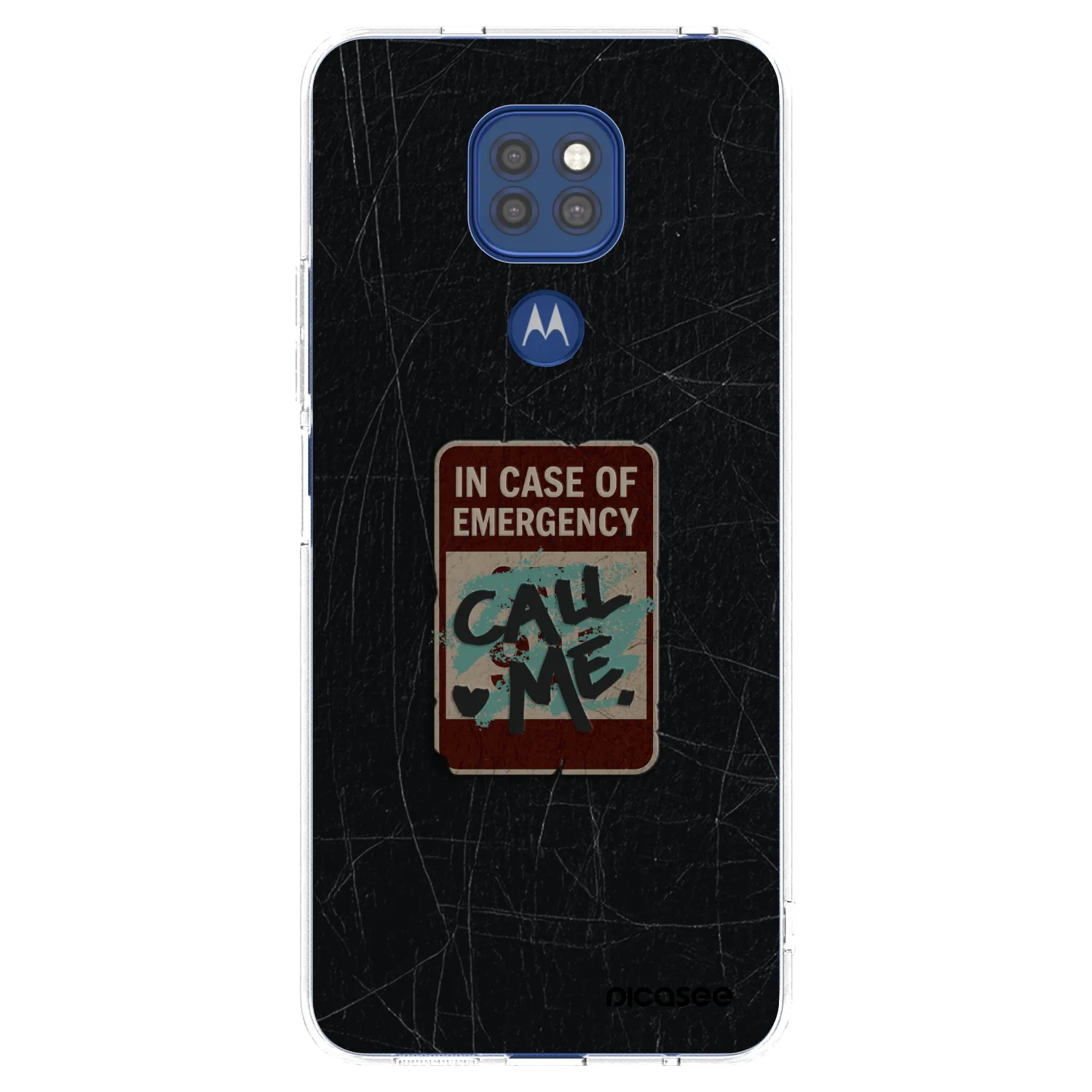 Picasee silikonska prozirna maskica za Motorola Moto G9 Play - EMERGENCY