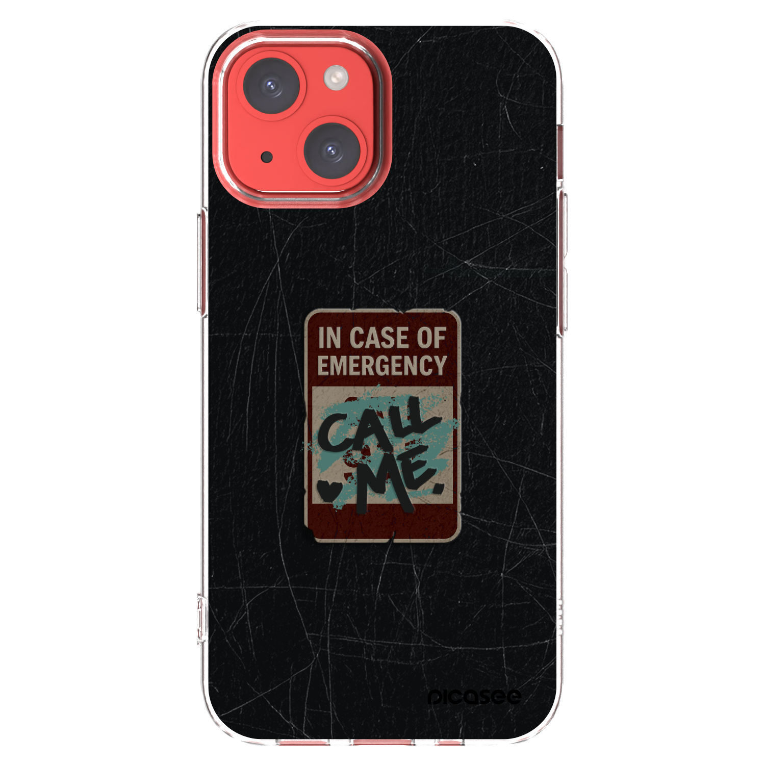 Picasee silikonska prozirna maskica za Apple iPhone 13 mini - EMERGENCY