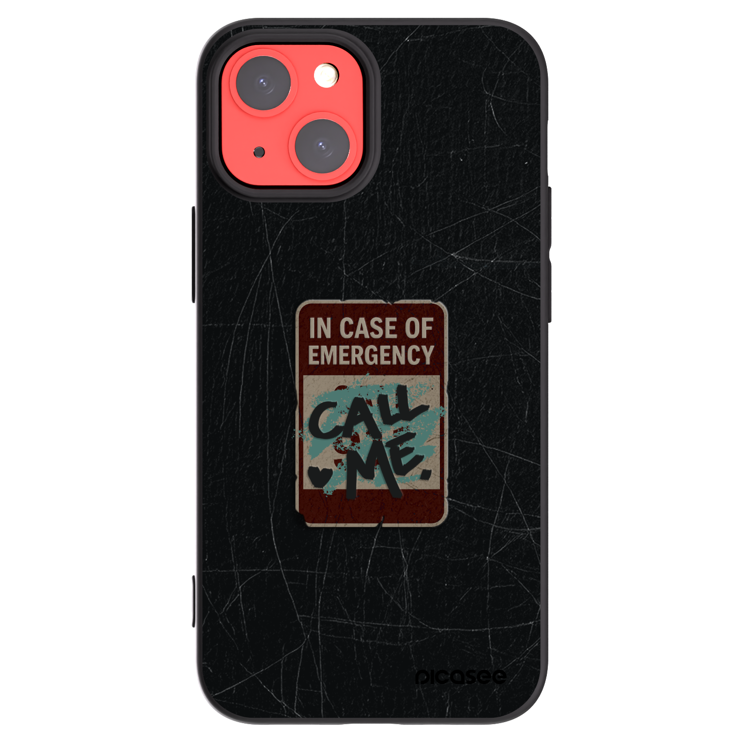 Picasee crna silikonska maskica za Apple iPhone 13 mini - EMERGENCY