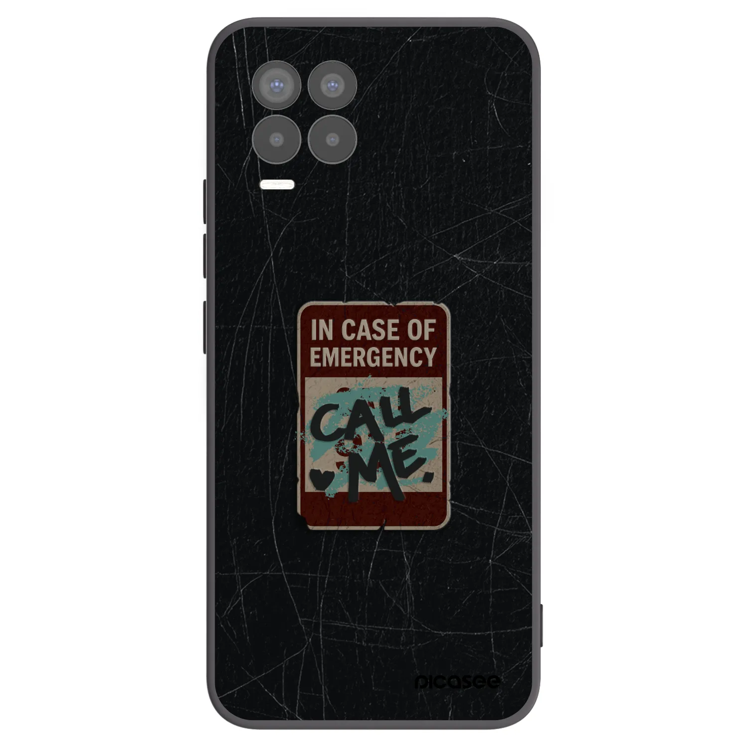 Picasee crna silikonska maskica za Realme 8 4G - EMERGENCY