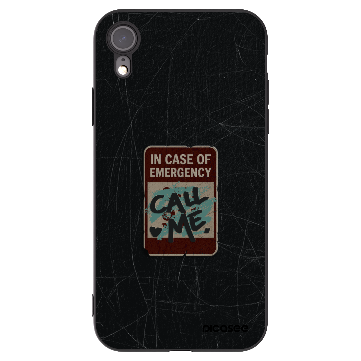 Picasee crna silikonska maskica za Apple iPhone XR - EMERGENCY