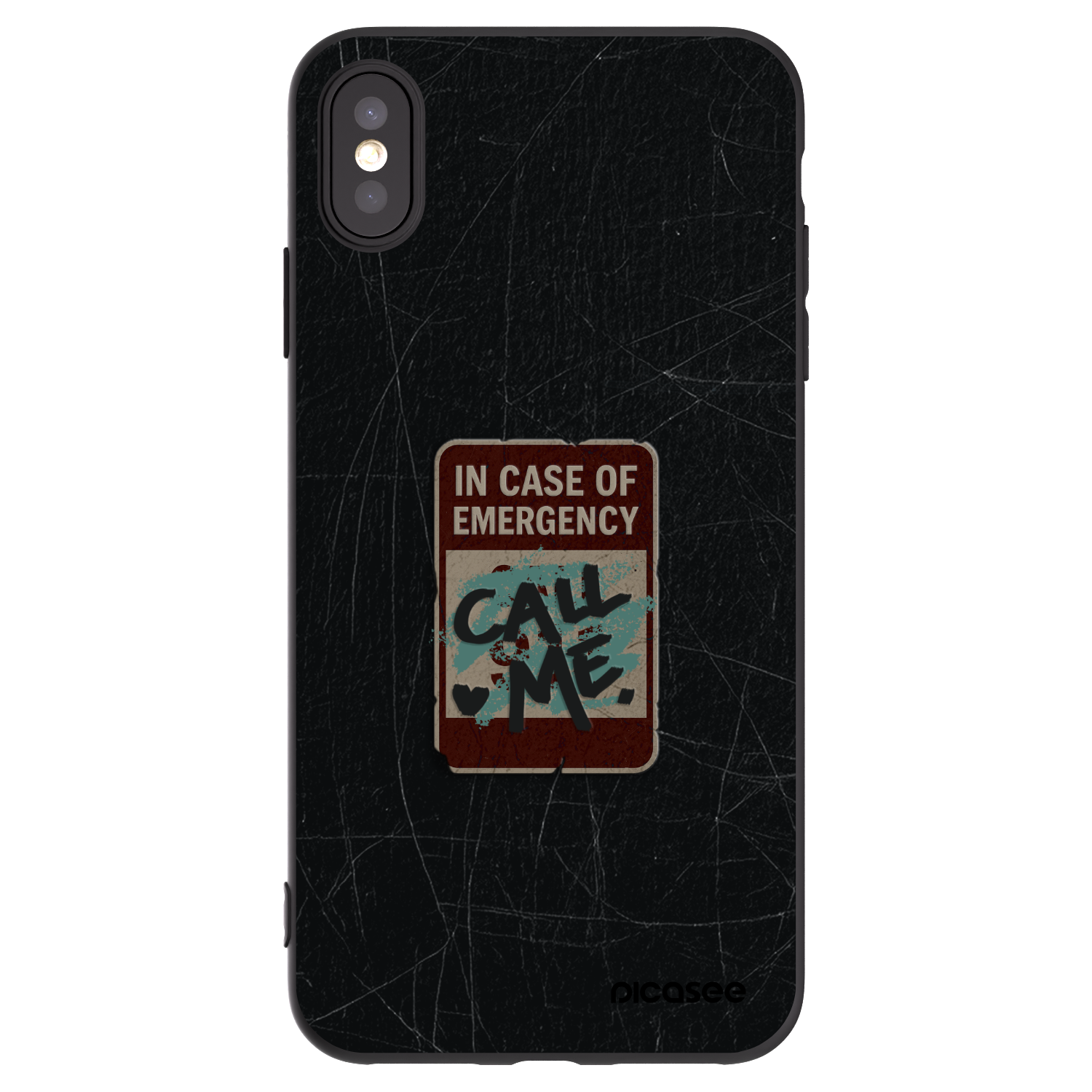 Picasee crna silikonska maskica za Apple iPhone XS Max - EMERGENCY