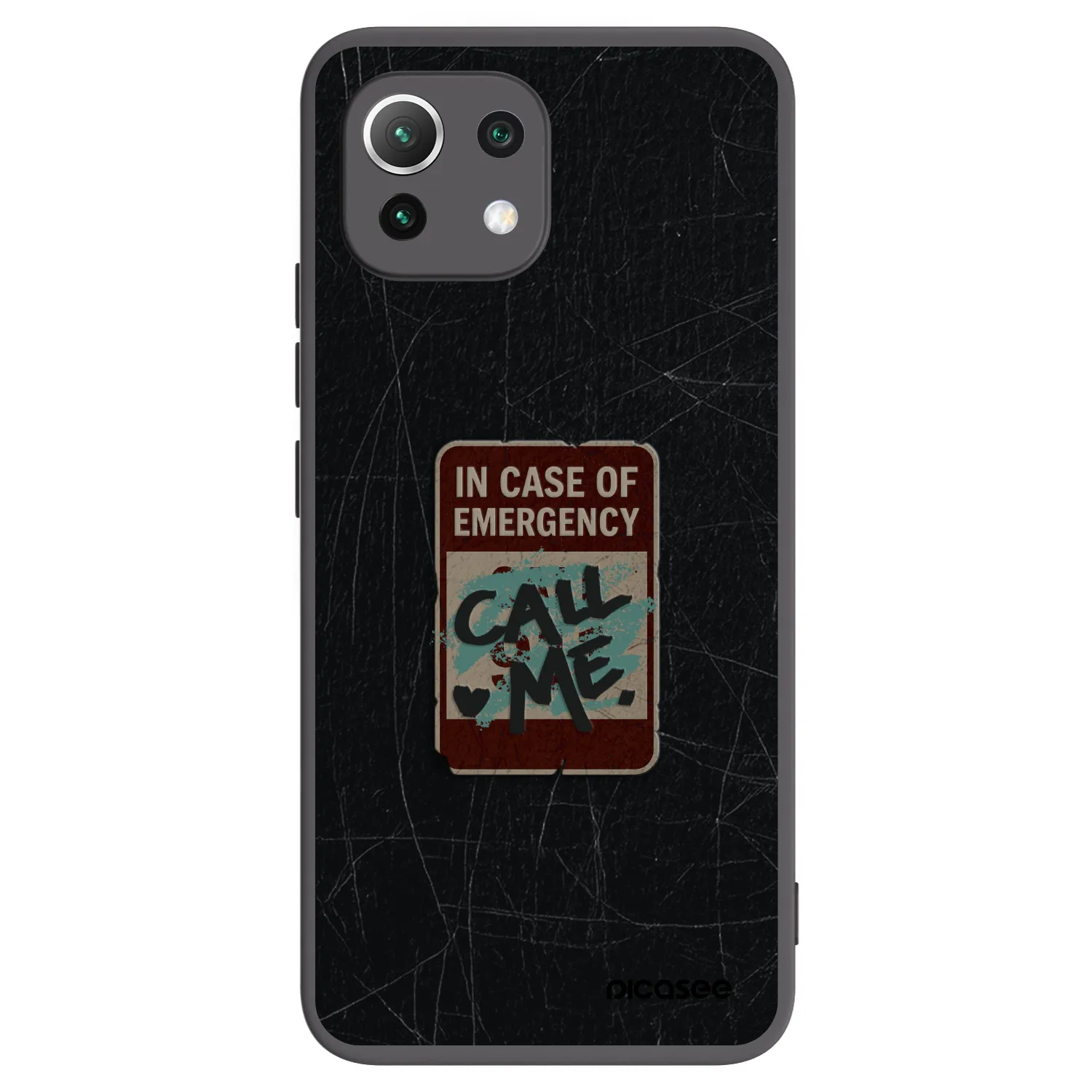 Picasee crna silikonska maskica za Xiaomi 11 Lite 5G NE - EMERGENCY