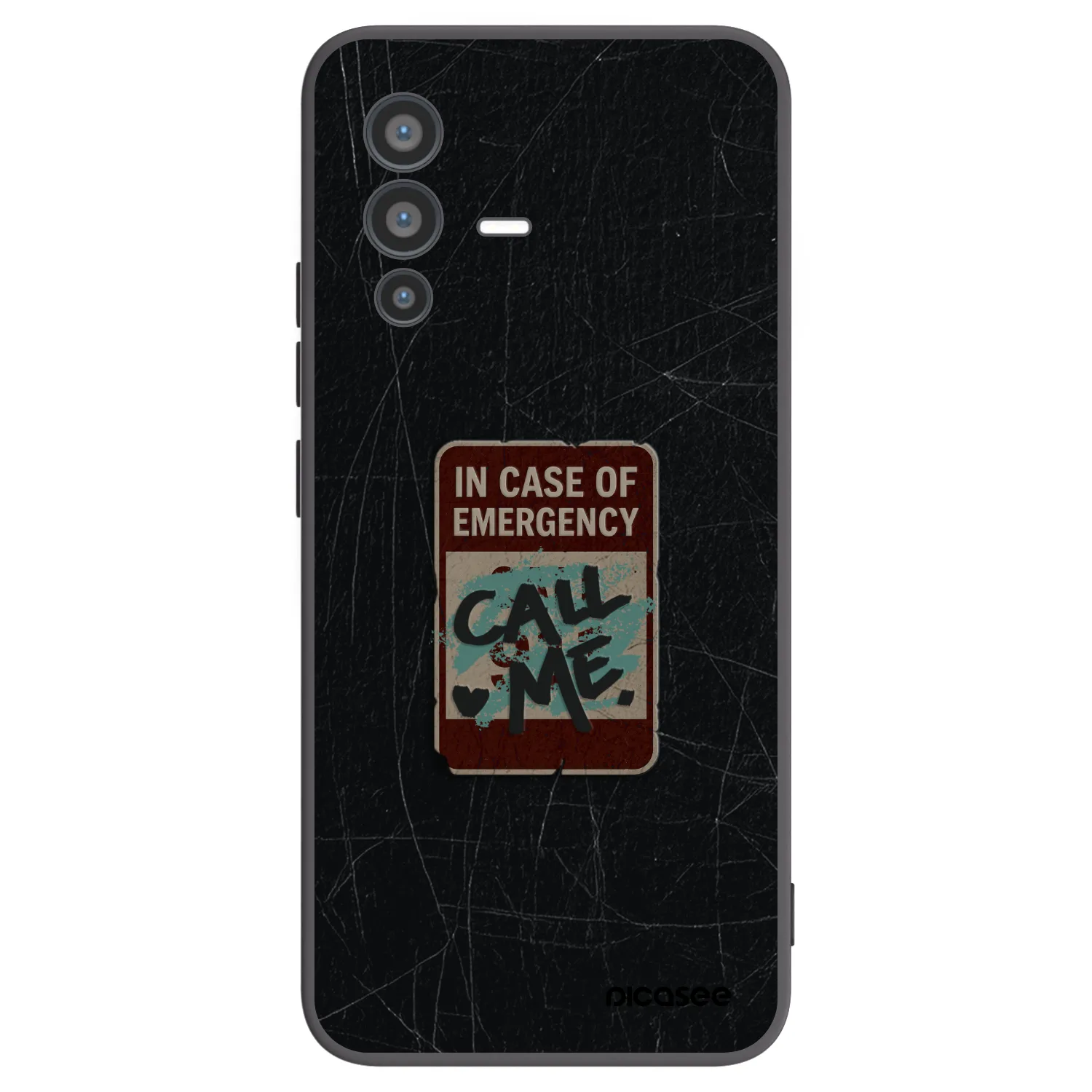 Picasee crna silikonska maskica za Vivo V23 5G - EMERGENCY