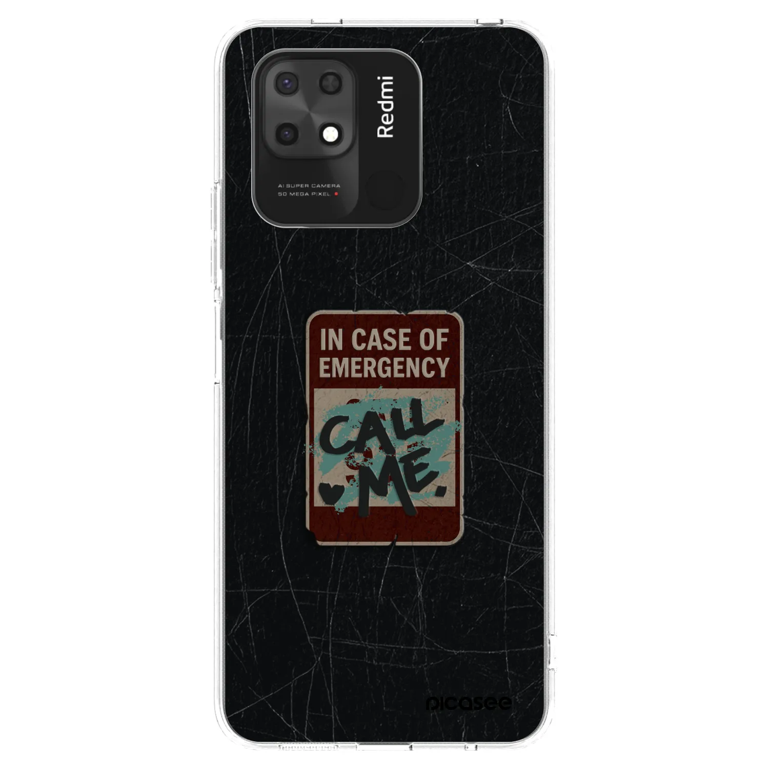 Picasee silikonska prozirna maskica za Xiaomi Redmi 10C - EMERGENCY