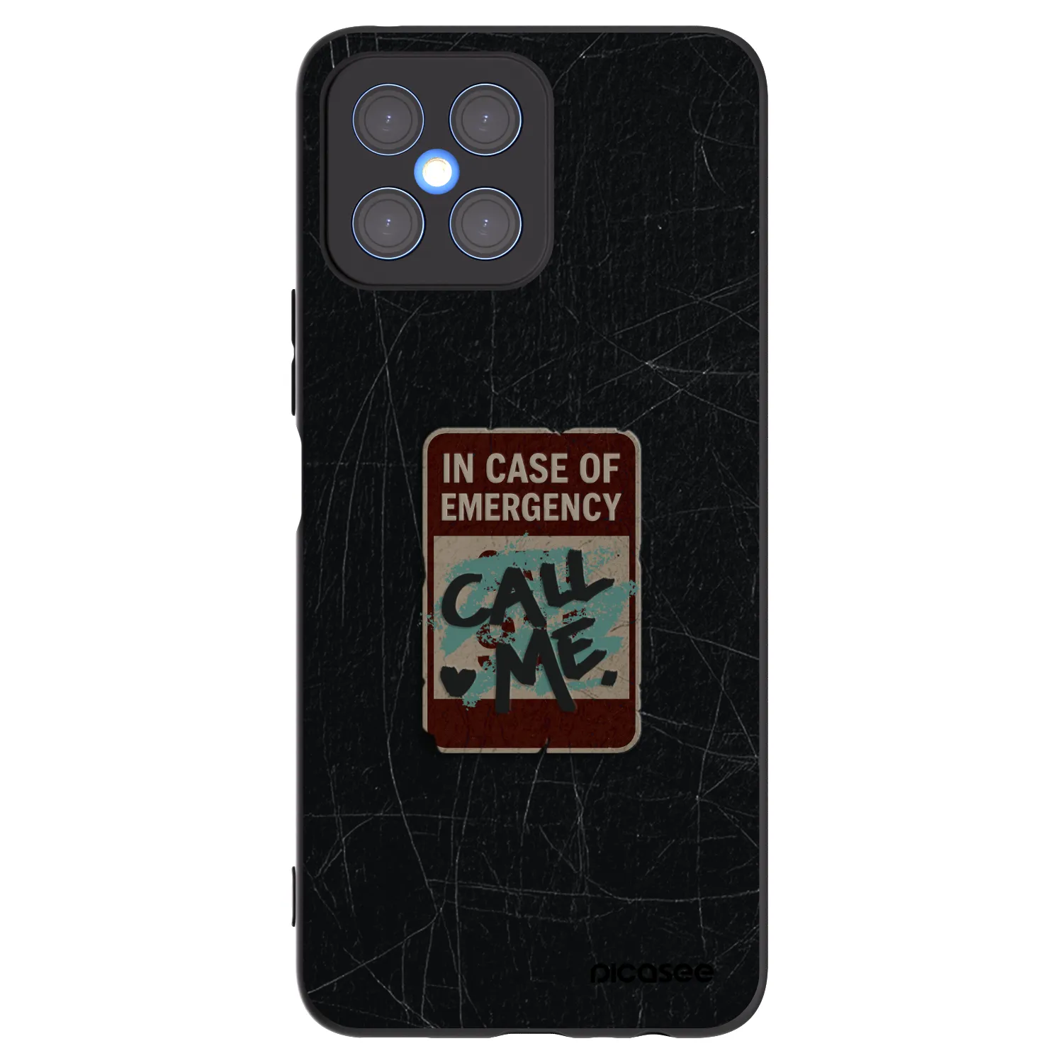 Picasee crna silikonska maskica za Honor X8 4G - EMERGENCY
