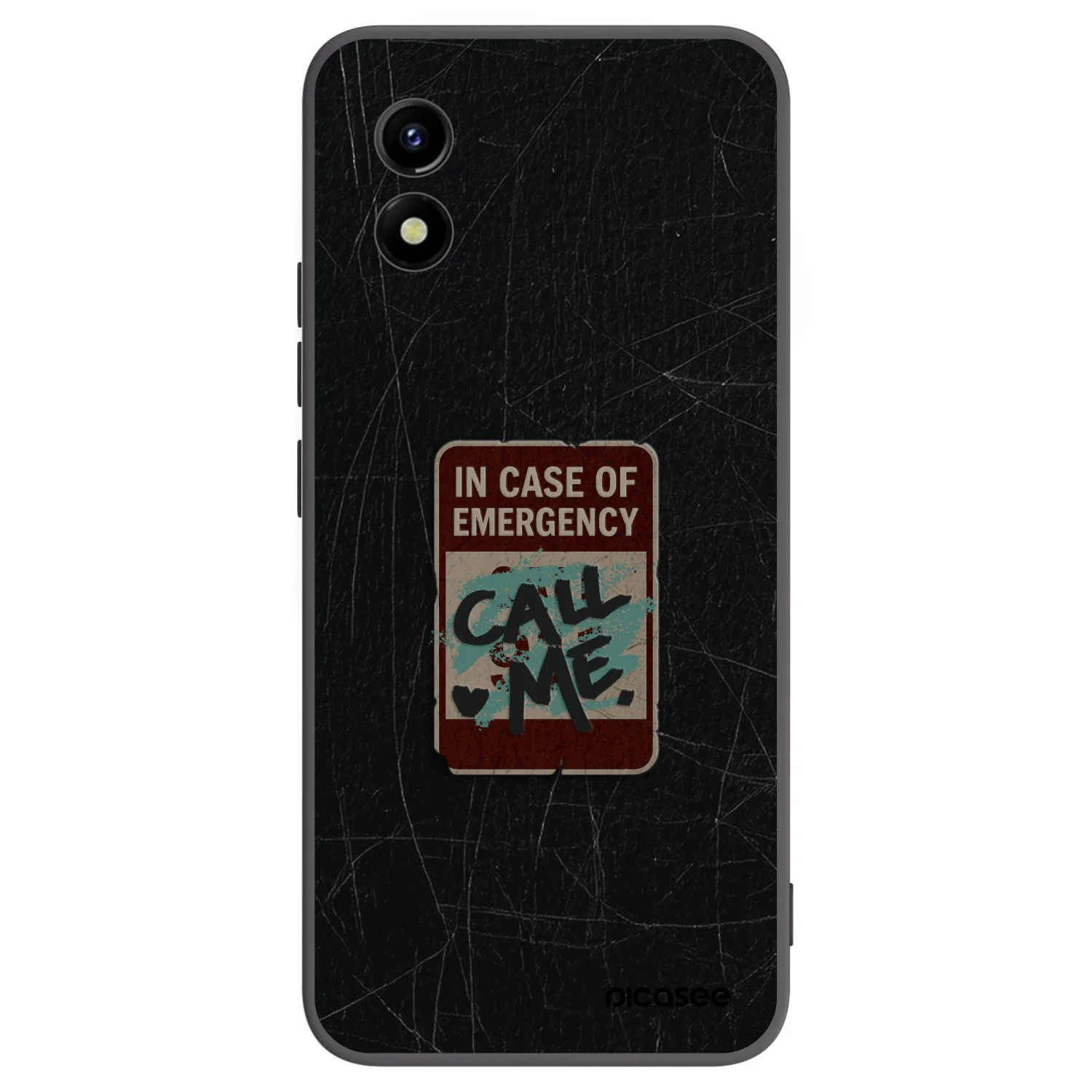 Picasee crna silikonska maskica za Vivo Y01 - EMERGENCY