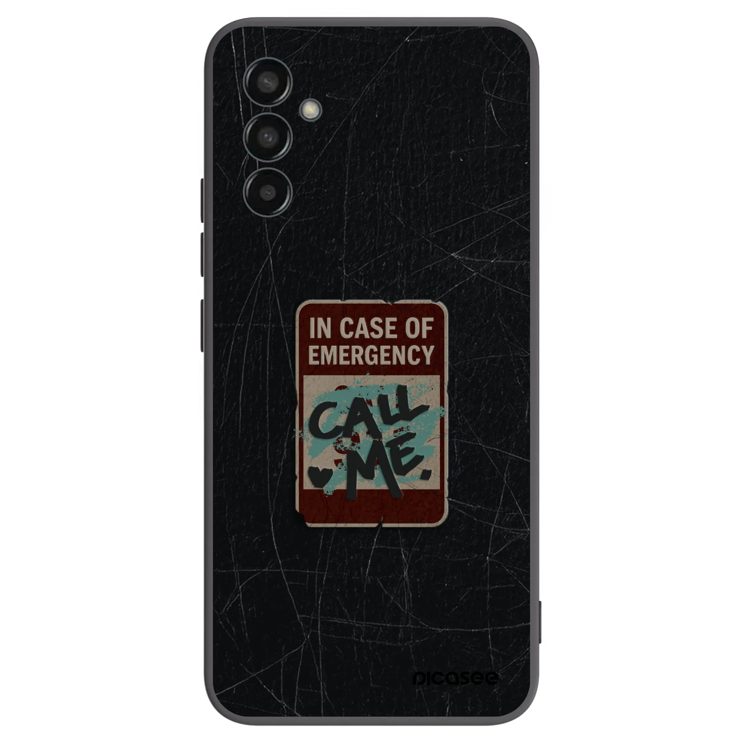 Picasee crna silikonska maskica za Samsung Galaxy M13 M135F - EMERGENCY