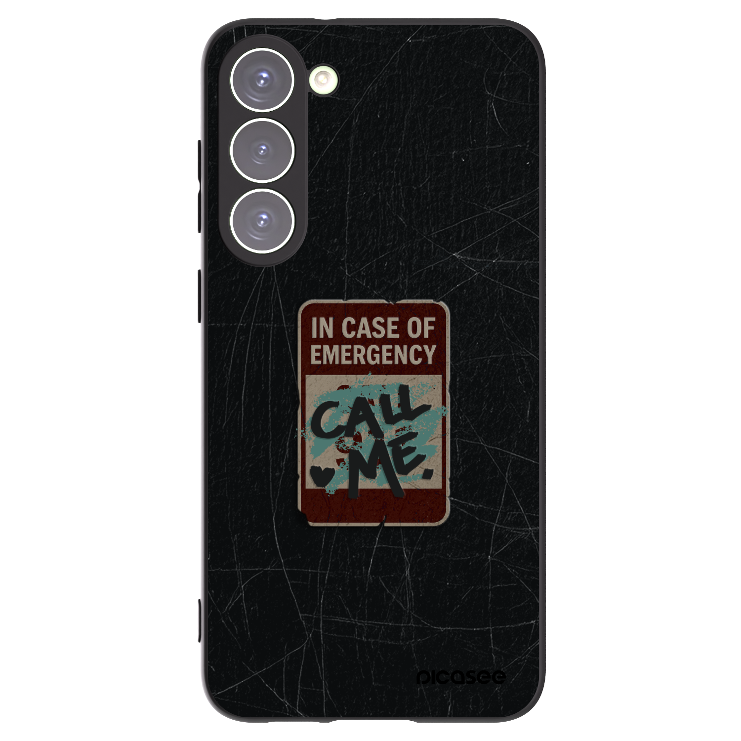 Picasee crna silikonska maskica za Samsung Galaxy S23+ 5G - EMERGENCY