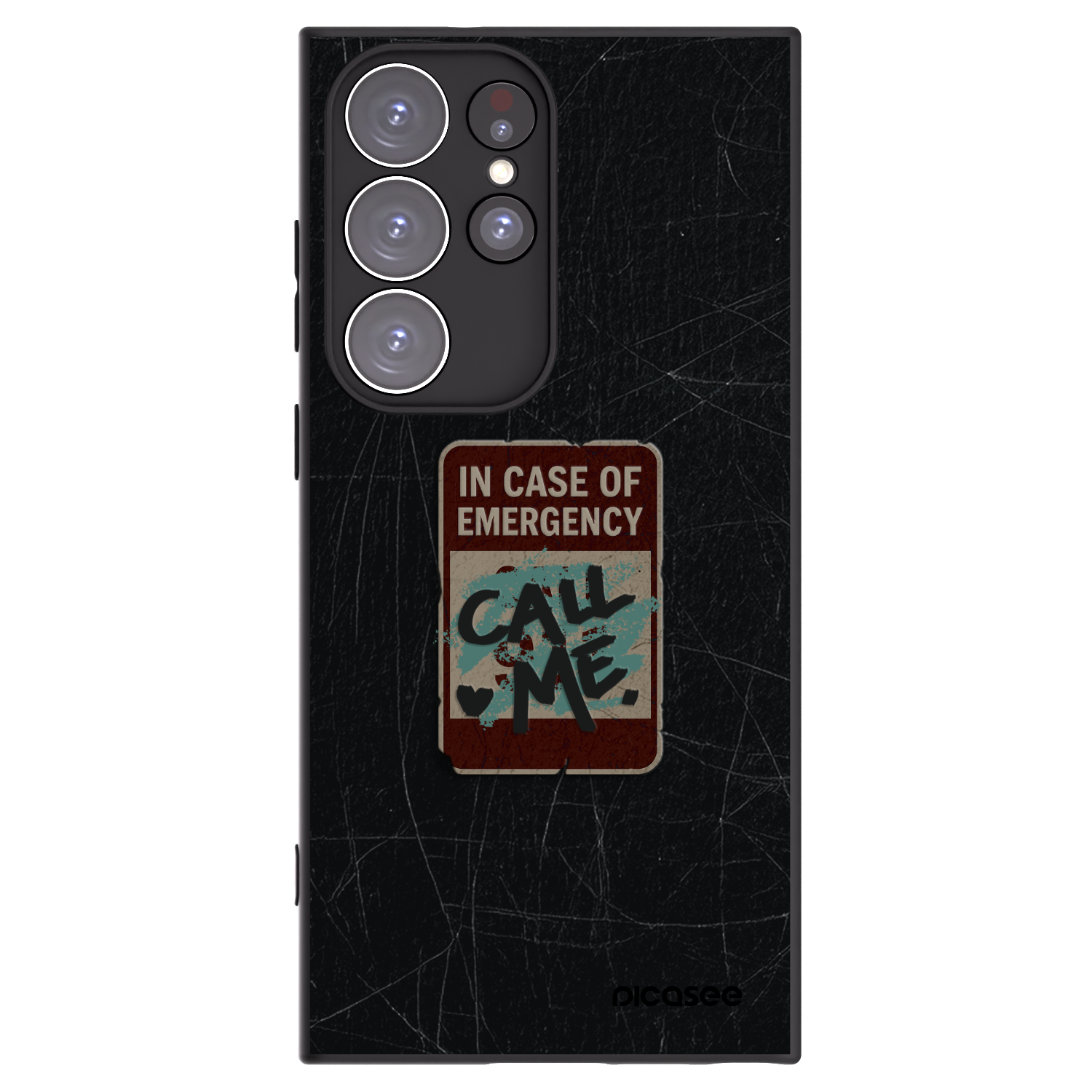 Picasee crna silikonska maskica za Samsung Galaxy S23 Ultra 5G - EMERGENCY