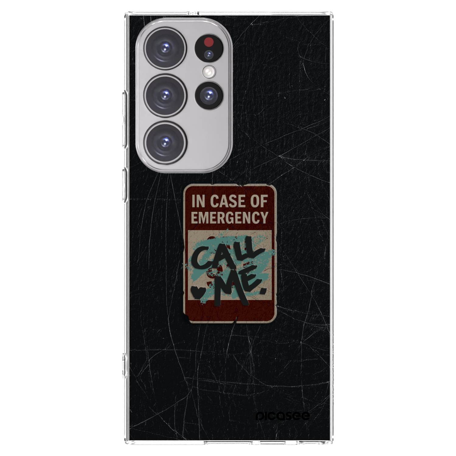 Picasee silikonska prozirna maskica za Samsung Galaxy S23 Ultra 5G - EMERGENCY