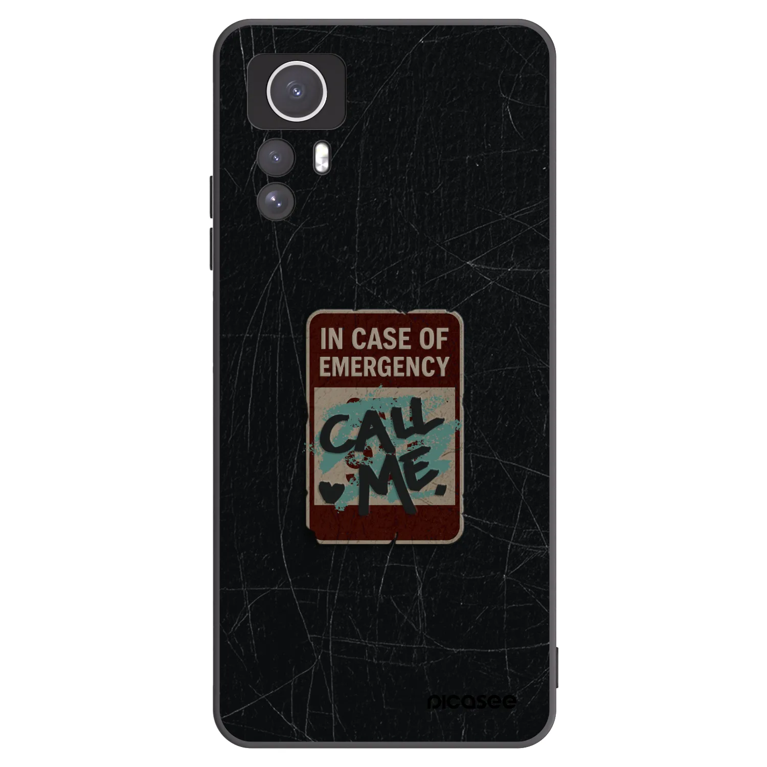 Picasee crna silikonska maskica za Xiaomi Redmi Note 12S - EMERGENCY