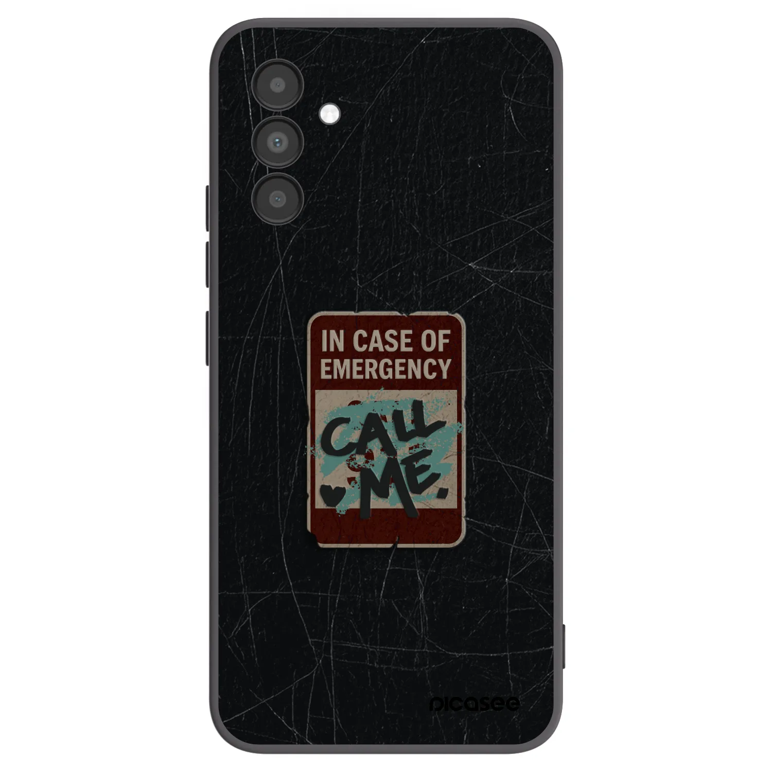 Picasee crna silikonska maskica za Samsung Galaxy A04s A047F - EMERGENCY