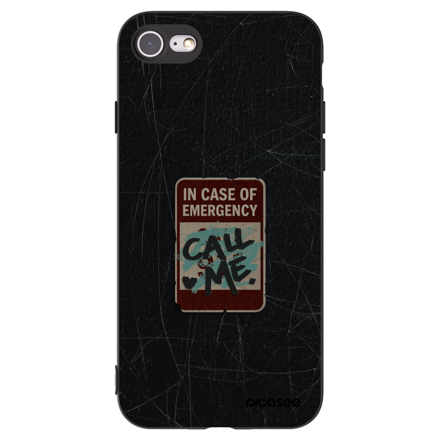 Picasee crna silikonska maskica za Apple iPhone 7 - EMERGENCY