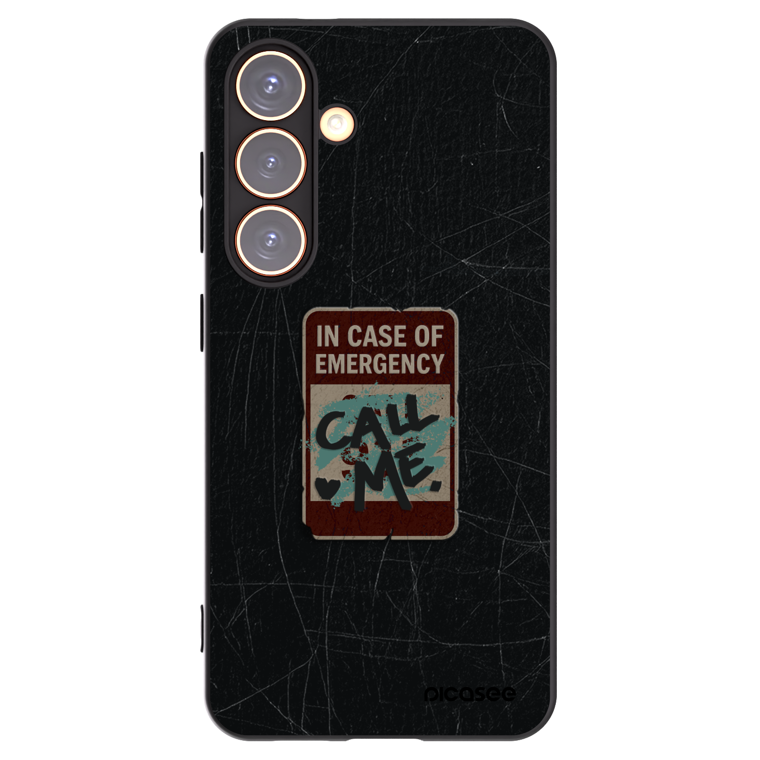 Picasee crna silikonska maskica za Samsung Galaxy S24 S921B 5G - EMERGENCY