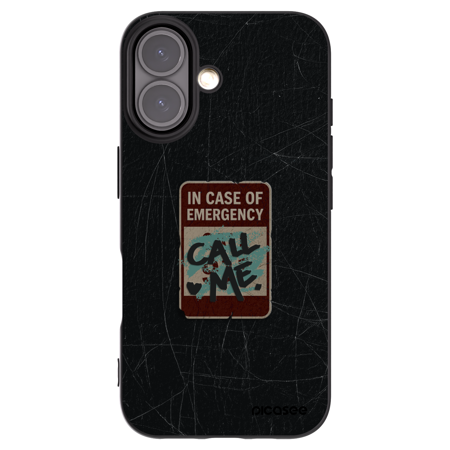 Picasee crna silikonska maskica za Apple iPhone 16 - EMERGENCY