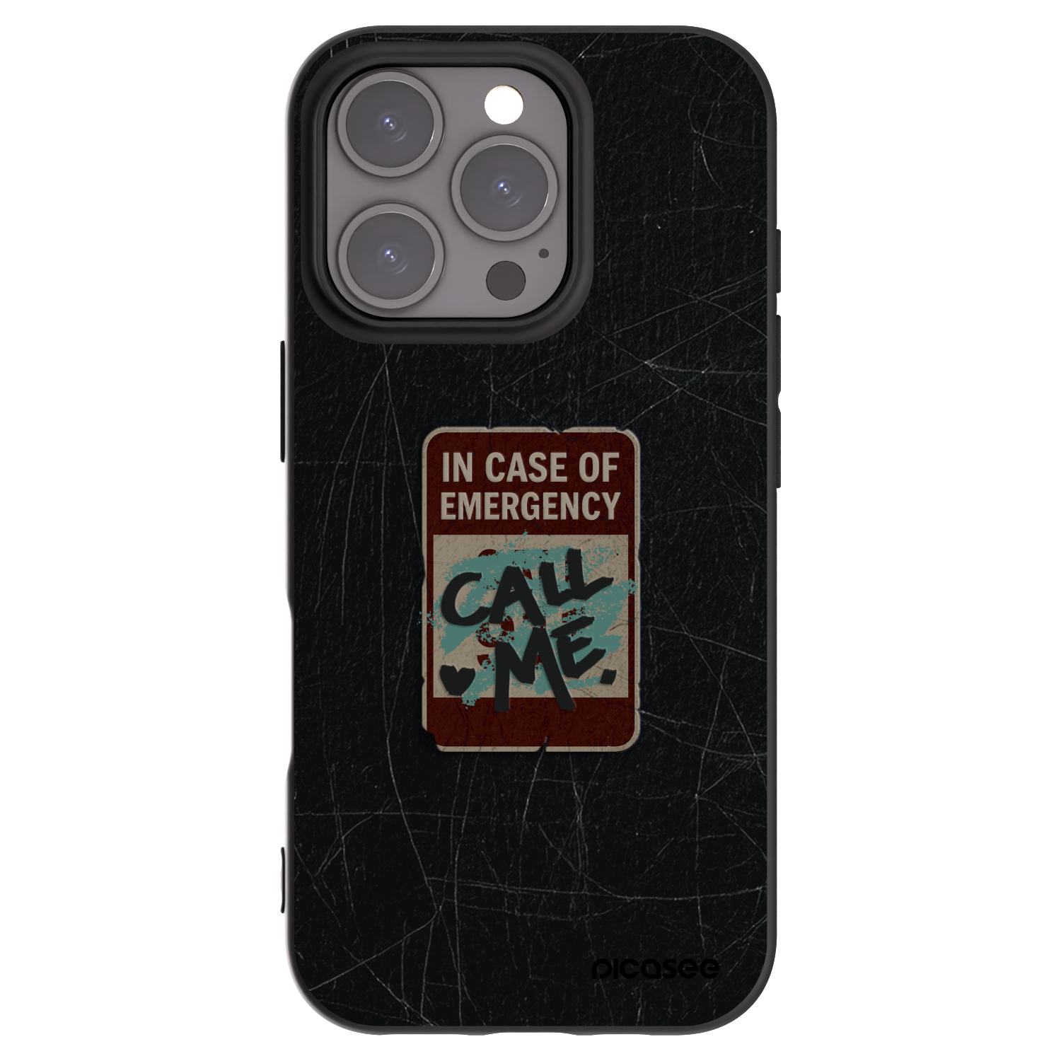 Picasee crna silikonska maskica za Apple iPhone 16 Pro - EMERGENCY