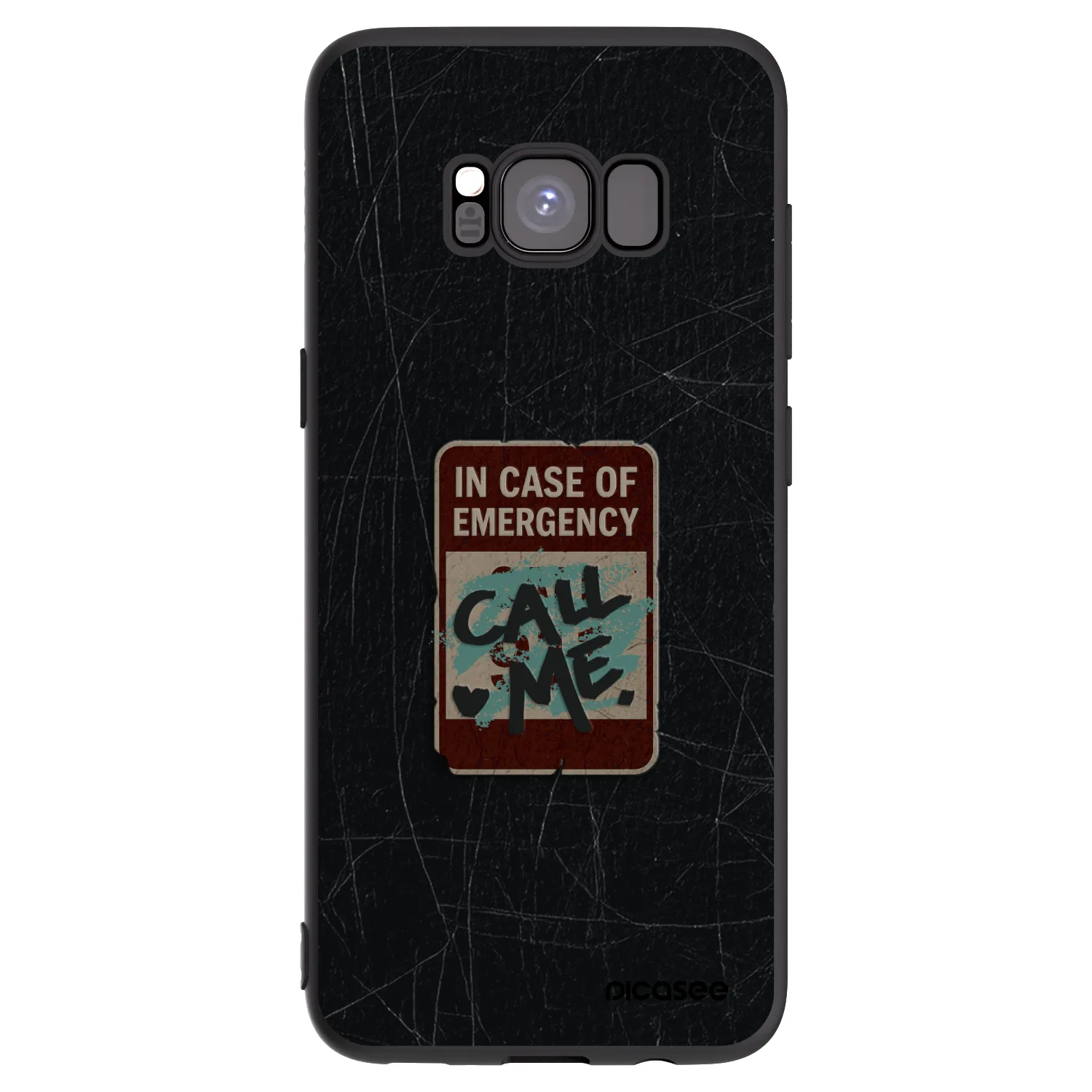 Picasee crna silikonska maskica za Samsung Galaxy S8 G950F - EMERGENCY