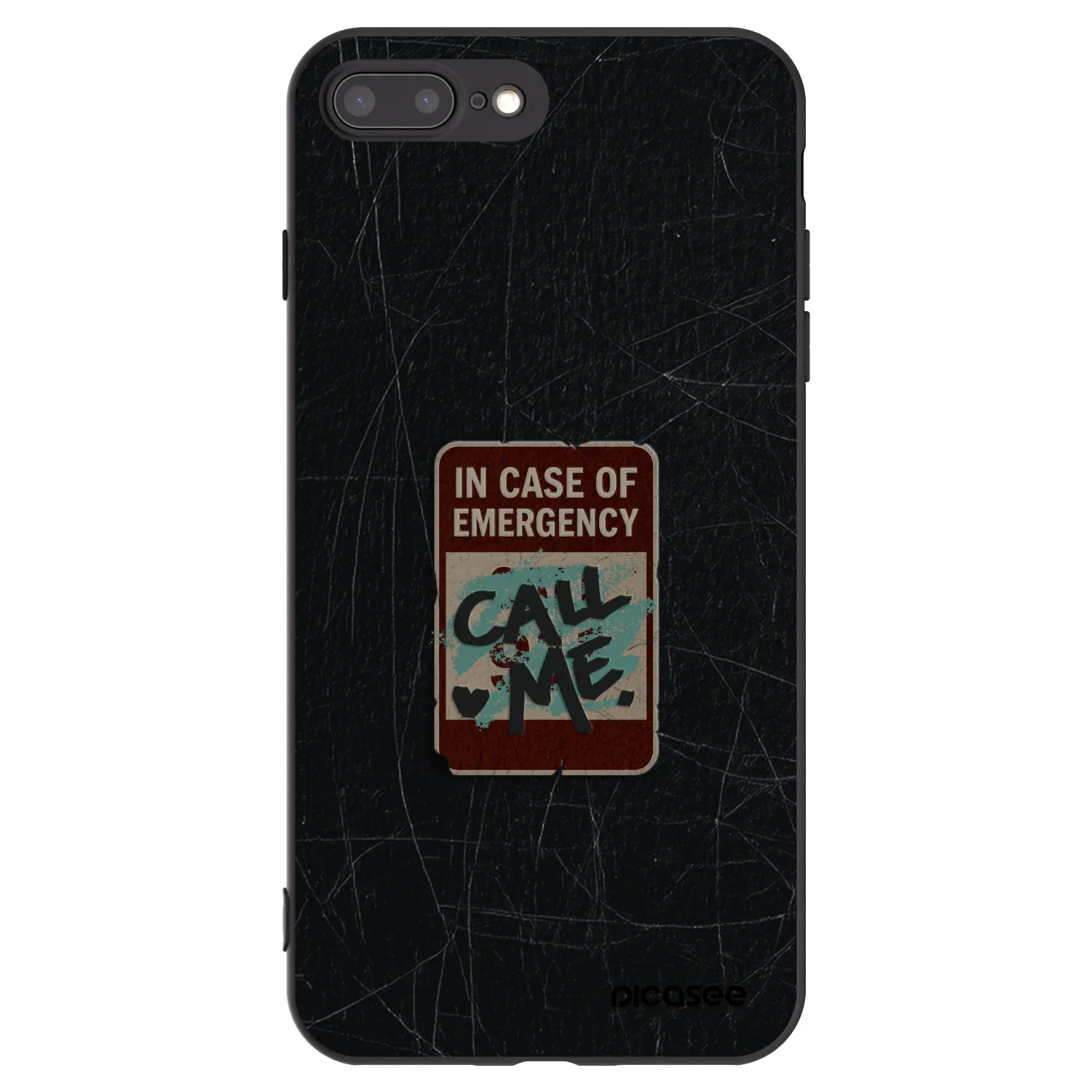 Picasee crna silikonska maskica za Apple iPhone 7 Plus - EMERGENCY