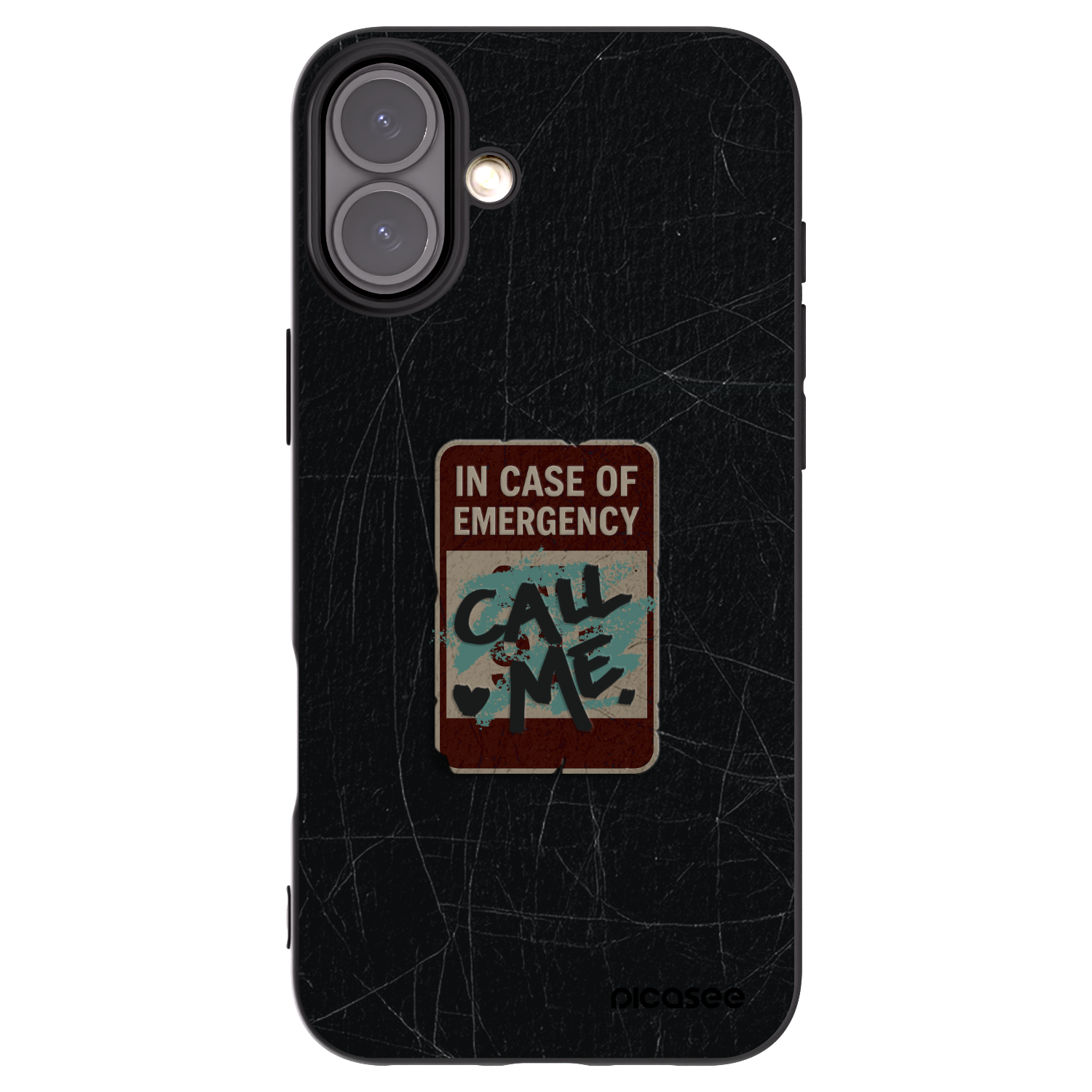 Picasee crna silikonska maskica za Apple iPhone 16 Plus - EMERGENCY