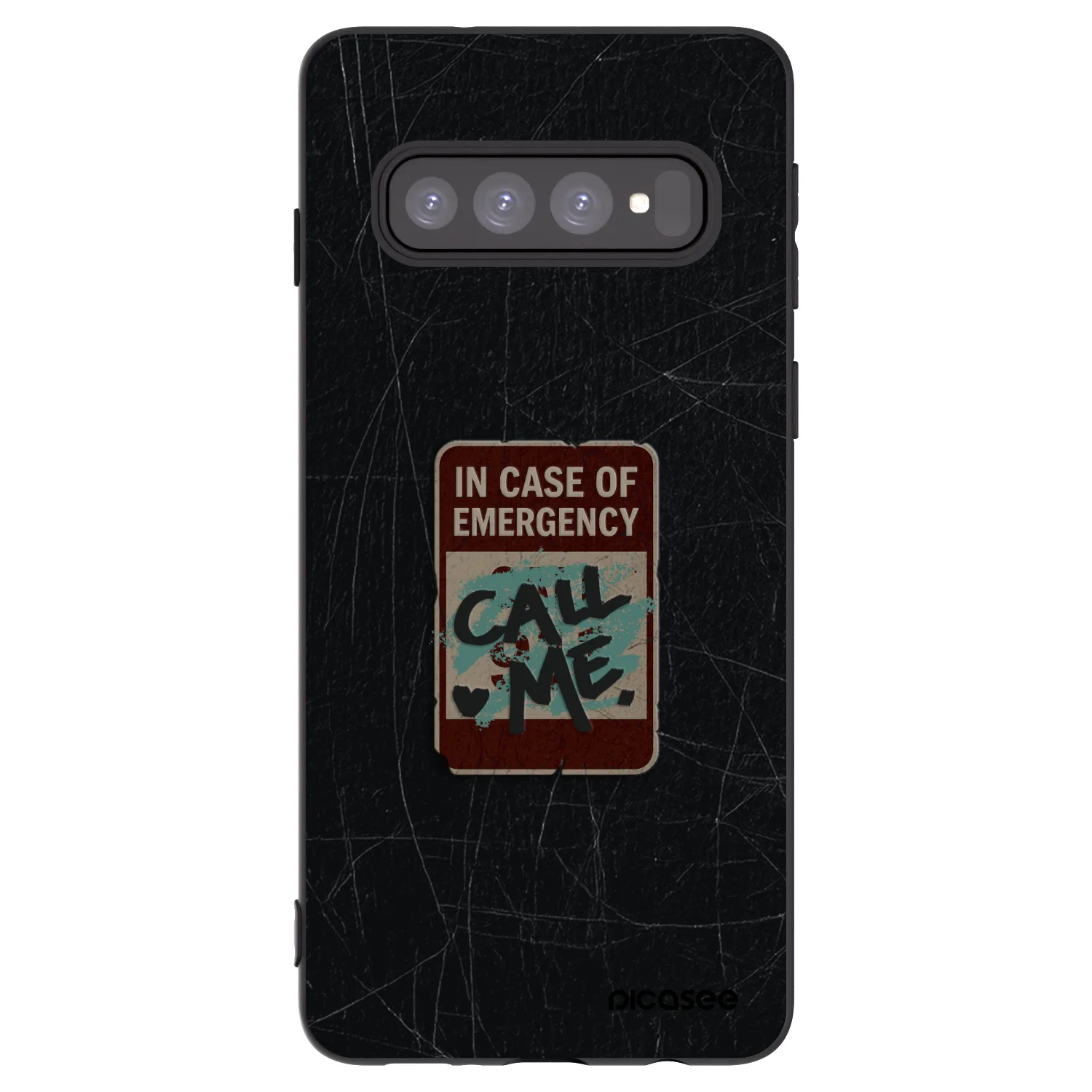 Picasee crna silikonska maskica za Samsung Galaxy S10 G973 - EMERGENCY