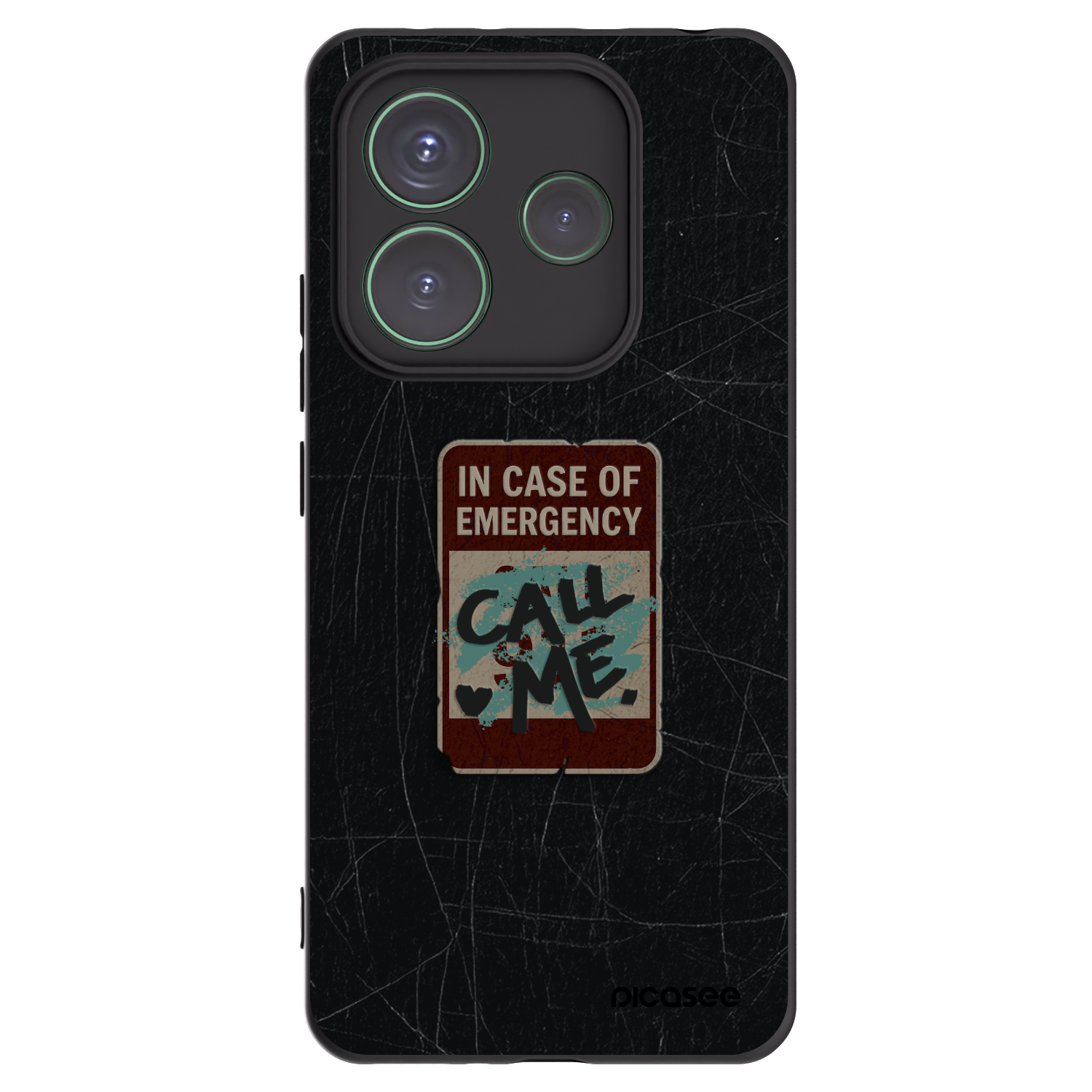 Picasee crna silikonska maskica za Xiaomi Redmi Note 14 5G - EMERGENCY