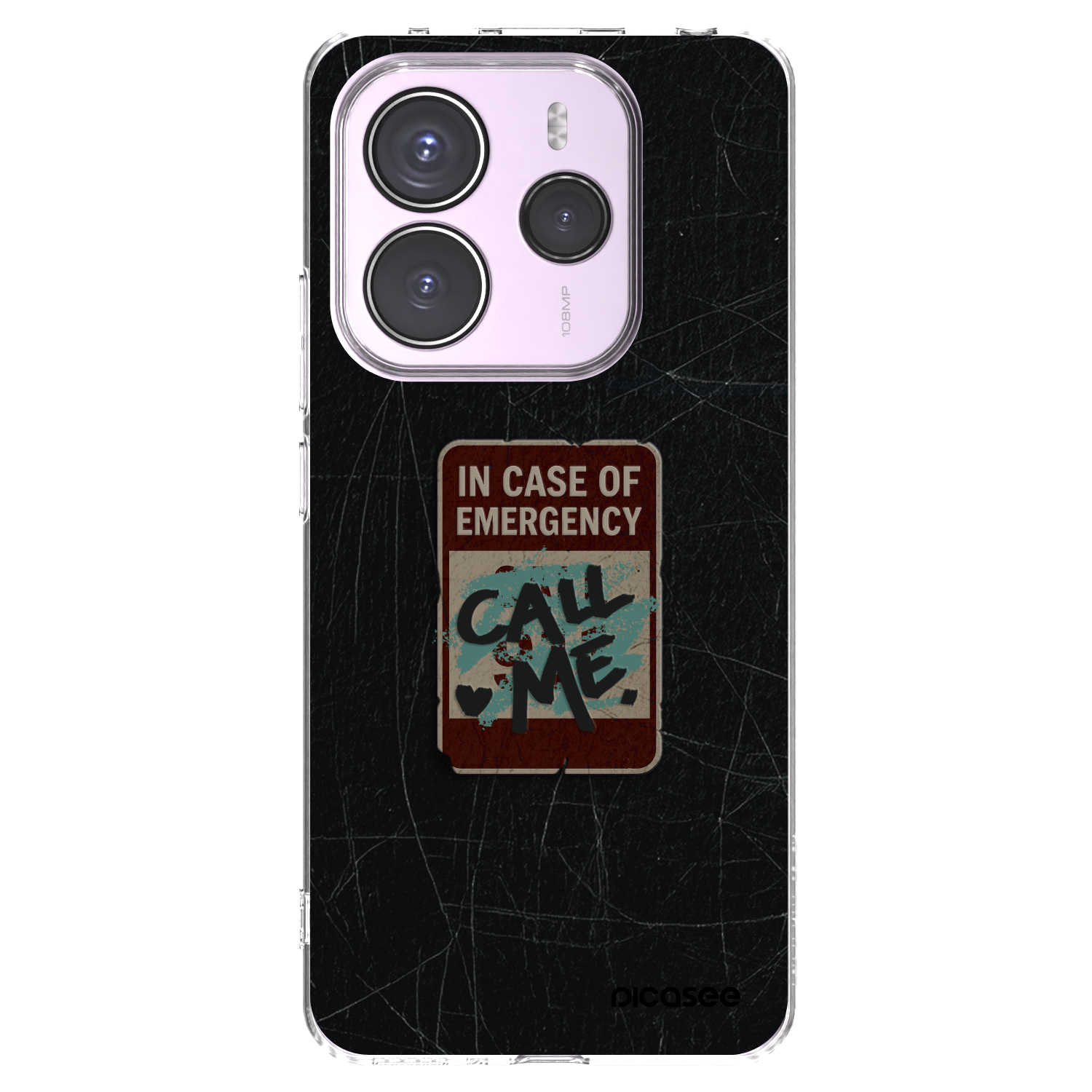 Picasee silikonska prozirna maskica za Xiaomi Redmi Note 14 5G - EMERGENCY