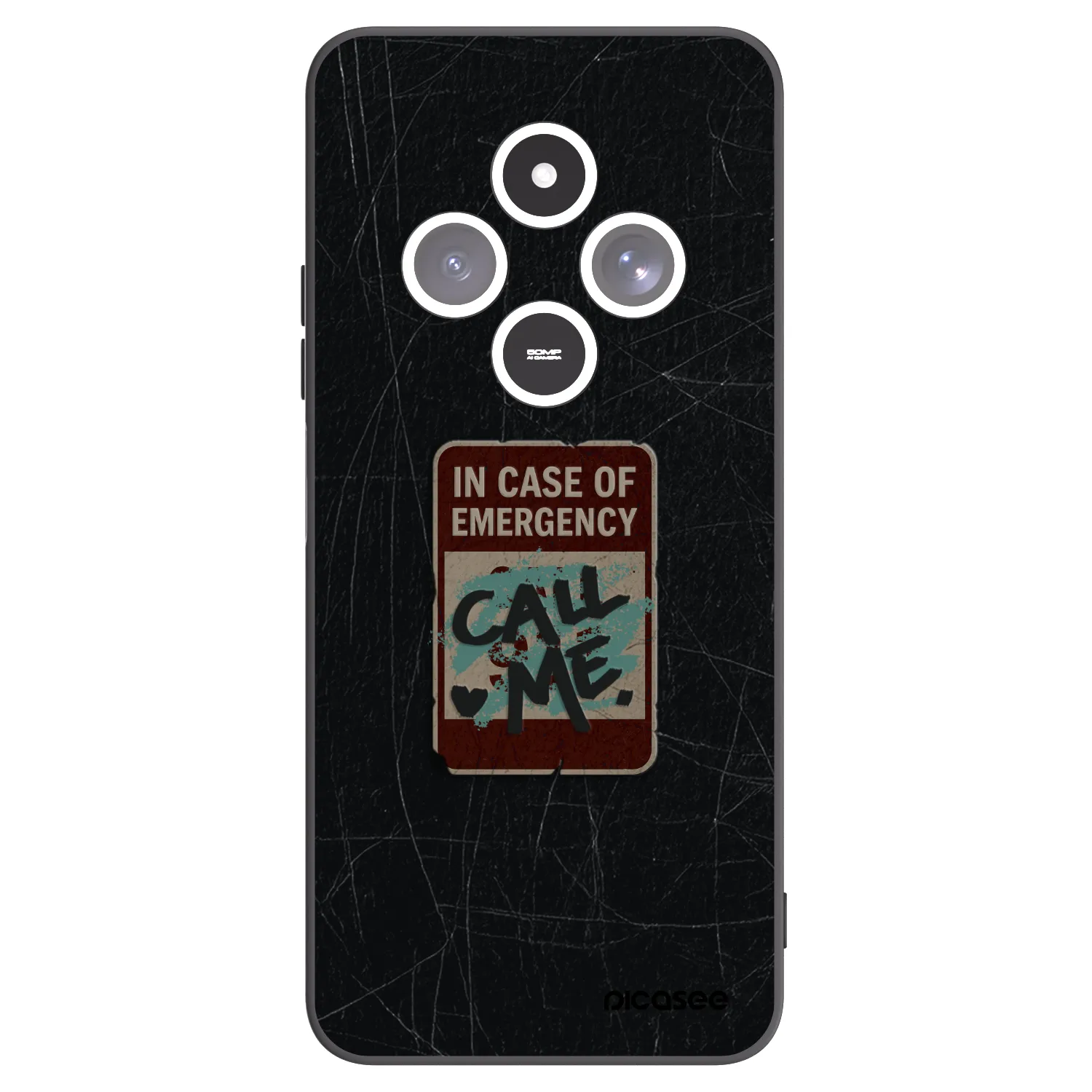Picasee crna silikonska maskica za Xiaomi Redmi 14C - EMERGENCY