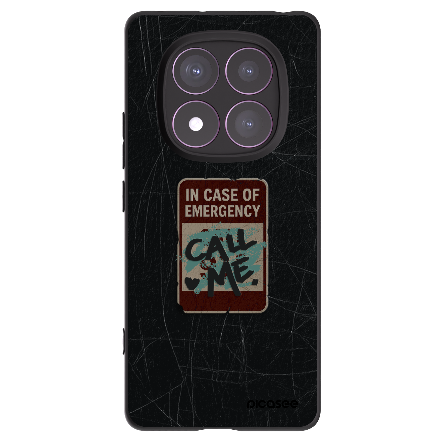 Picasee crna silikonska maskica za Xiaomi Redmi Note 14 Pro 4G - EMERGENCY