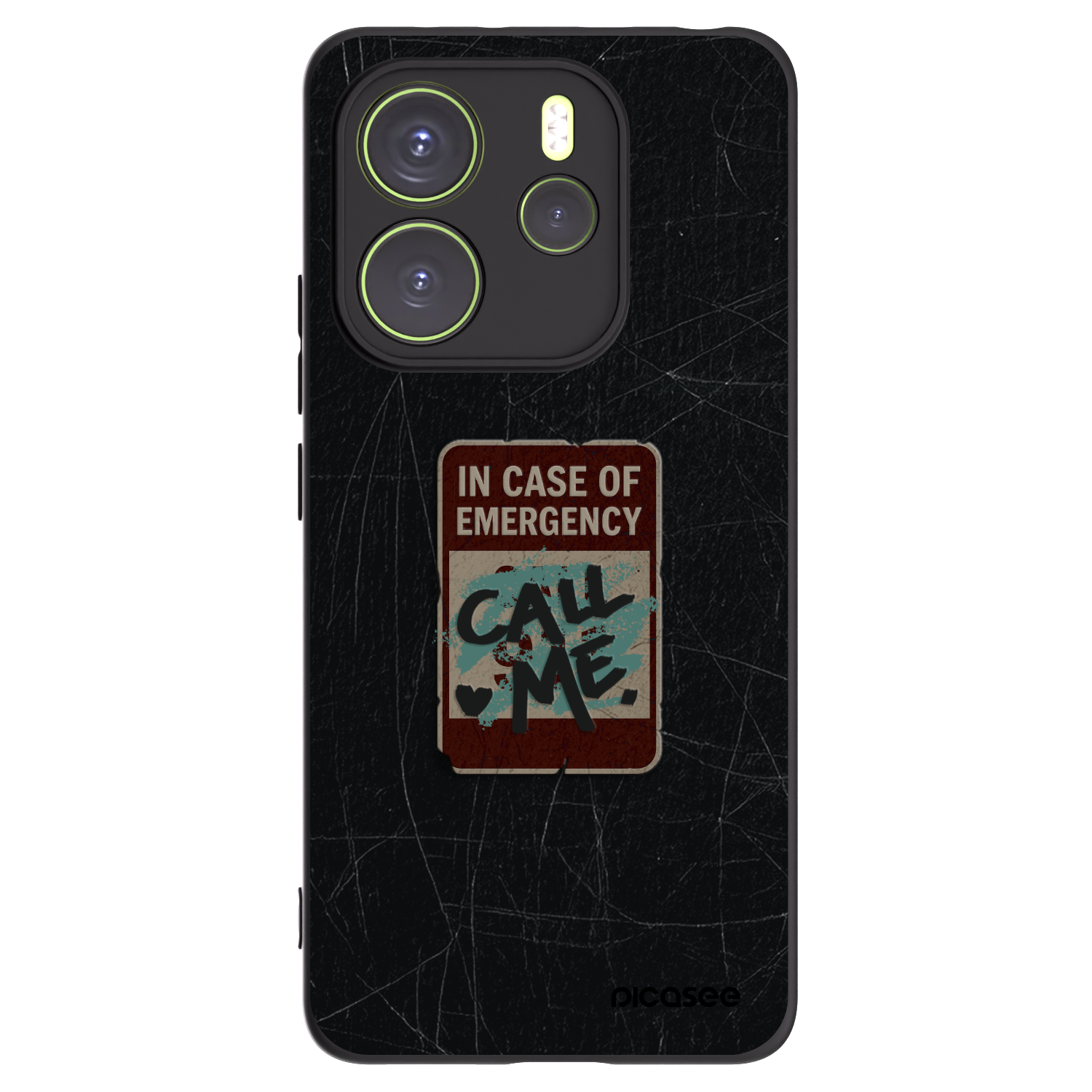 Picasee crna silikonska maskica za Xiaomi Redmi Note 14 4G - EMERGENCY